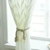 Curtain & Drapes Modern Concise Wave Window Curtains Embroidered Screening Yarn Fabric Art Windows Light Transmission Tube Curtains1