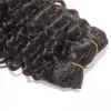 Peruvian VMAe 10 till 30 tum 100g 120g Naturlig svart kinky Curly Clip i elastiska band Virgin Remy Human Hair Drawstring Ponytail