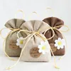 Beste Wish for You Cotton Linnen Lavendel Sachet Bag Kleine Thee Pouch Slaapkamer Deodorant Pakket Bruids Douche Gunst Gift Bag