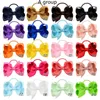 40 Colors Girls Hair Rope Bows Baby Ponytail Holder Elastic Rubber Bow hairbands Children Grosgrain Ribbon Kids Hair Accessorie M186