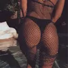 Новая летняя мода женские кружева Fishnet Bikini Cover UPS Hot Diamond Sexy Net одежда Купальники купальный костюм пляжное платье1