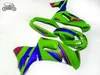 Gratis Custom Fairing Set för Kawasaki Ninja 650R ER-6F 2006 2007 2008 Gröna Blå Motorcykel Fairings Kits 06 07 08 ER6F 650R