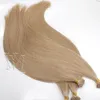 Dubbeldragen 0,5g / sträng 100g europeisk I-tips mänsklig förbunden Virgin Remy Human Rak Keratin Brown Blonde Hair Extensions