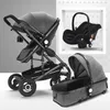 Carrinho de bebê 3 em 1 carrinho dobrável Buggy Buggy Lightweight Portable Traveling Pram Pushchair