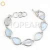 Fashion Boho Style Jewelry Handmade Teardrop Natural Abalone Paua Shell Bracelet with Toggle Clasp 5 Pieces