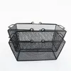 Black Cosmetics Storage Baskets Durable Hollowed Out Design Baskets with Handle Iron Wire Mesh Shopping Basket