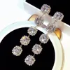 Wholesale- new ins luxury designer diamond rhinestone zircon exaggerated dangle chandelier stud fashion earrings for woman girls