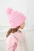 Dziecięce czapki zimowe ciepłe dzieci wełniane kuchy kulowe moda dziecięca poma hat chłopiec i czapki dla dziewcząt w całości3270873