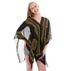 Sarongs Imprimé Foulards Femmes D'été Boho En Mousseline De Soie Plage Châle Filles Élégantes Dames Casual Long Doux Wrap Écharpe Tunic1