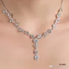15049 Collana di gioielli da sposa economici Collana in lega placcata Strass Perle Set di gioielli in cristallo per la sposa Sposa damigella d'onore 6400055