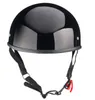 Casque de moto Vintage demi-visage rétro allemand Kask Cafe Racer Scooter Cruiser Chopper noir mat doublure EPS approuvé par le DOT2432