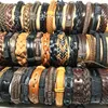 Großhandels100pcs / lot Leder-Armbänder Handgemachte echtes Leder Art und Weise Stulpe Armbandarmbänder für Männer Frauen Schmuck Mischungsfarben nagelneu