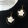 Korea Harakuju Cute Cupid Angel Dangle Earring Resin Funny Party Jewelry Circle Asymmetrical Drop Earrings