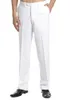 Ny ankomstanpassade Mens Dress Pants Byxor Flat Front Slacks Solid White Men Passar Pants Party Wedding Pants2174