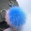 15 cm/6 "multicolore véritable boule de fourrure de renard pompon sac à main porte-clés pendentif porte-clés glands