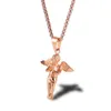 Hip Hop Charm Gebed Engel Hanger Ketting Roestvrij Staal 18K Vergulde Sieraden Kerstcadeau