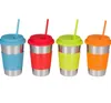 Paille 5 ensembles pailles à boire en Silicone + brosse + sac outils de boisson silicone coloré écologique réutilisable pour accessoires de Bar à la maison