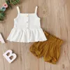 Baby Girls Floral Printed Clothing Sets Kids Suspender Top Ruffle Shorts Suits Children Summer Fashion Article pit Camisole PP Pants BYP463