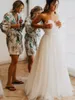 Ny billig 2020 Elegant Sweetheart Lace Tulle En linje Bröllopsklänningar Prov Bridal Gowns Celebrity Vestido de Noiva Robe de Marie