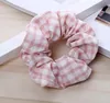 Scrunchy HairBand Plaid Girls Scrunchie Ponytail pannband Grid hårhållare rep Huvudbanor Rummiband Houndstooth Hårtillbehör D4853