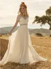 A-Line Wedding Dress Vintage Lace Appliqued V Neck Country Beach Boho Bridal Gowns Bridal Dresses free shipping