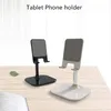 Soporte de escritorio de Metal para teléfono móvil, soporte para teléfono inteligente con ajuste de persona perezosa para tableta, soporte Universal de TV en vivo de tamaño Mini, negro y plateado