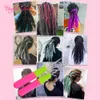 Dreads Extensionsヘアロックドレッドロックヘアエクステンションピュアカラー18インチブロンドのオムレダークブラウンバグのための合成髪の女性かぎ針編み