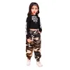 Детская одежда в стиле хип-хоп, толстовка, укороченная рубашка, камуфляжные повседневные брюки для девочек, танцевальный костюм, одежда для бальных танцев Wear1254c
