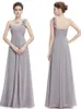 Kleid für besondere Anlässe, A-Linie, One-Shoulder-Handarbeit, Blumen, Königsblau, lange Abendkleider, neu eingetroffene Brautjungfernkleider