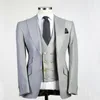 Yeni Varış İki Düğme Sağdıç Zirve Yakası Damat Smokin Erkekler Düğün/Balo Man Blazer (ceket+pantolon+yelek+kravat) A500