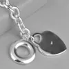 925 Stamped Heart Shape Necklace Brands Sterling Silver Link Chain Necklace For Women Ladies Fashion Designer Pendant Halsband JE1783