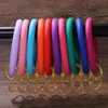 Wholesale- fashion ins designer cute lovely silicone rubber convenient key ring bangle bracelet for woman