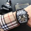 A-top Brand Luxury Automatic movement High quality Men Watches Tourbillon day date Dive Mens Mechanical Watch Fashion Sports Wrist231G