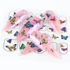 Adesivos de arte de unha borboleta colorida 3d decalques adesivos design diy manicure sliders envolve folhas decoração para unhas la17875716380