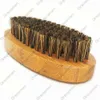 MOQ 50pcs OEM Customized LOGO Bamboo Beard Brush Boar Bristle Oval Facial Hair Brushes for Men Grooming Amazon