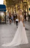 Gali Karten линия свадебное платье Кристалл лук аппликации V шеи с короткими рукавами без спинки свадебные платья разведка поезда богемные свадебные платья