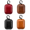 For Airpods Cases Protective Cover PU Leather Hook Clasp Keychain Anti Lost Fashion headphoens Apple airpod Earphone Case Protector