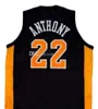 ＃22 Carmelo Anthony Owls Towsonカトリック高校レトロクラシックバスケットボールジャージーメンズステッチカスタム番号と名前Jerseys