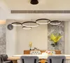 Vit / Svart Modern Led Pendant Lights för matsal Kök Rum Vardagsrum Hängande Suspension Hängande Lampa Myy