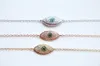 Оптовая продажа стерлингового серебразного браслета для глаз позолоченное микро Pave CZ Eye Высокое качество Турецкие украшения