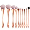 10 sztuk pędzle do makijażu Zestaw Fundament Kosmetyczny Powder Blush Eye Shadow Brush Makeup Tools 3 kolory J1545