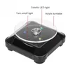 Smycken Arrangör 360 grader Solar Showcase Turntable Watch Telefon Smycken Rotation Hållare Box med LED Light Ring Box a