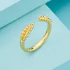 Yellow gold plated Open Grains Ring Women Men's Fashion Jewelry with Original box for P Real 925 Silver Rings set High quality2489231