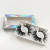 25mm 3D Mink Eyelashees Handmade 2 Pairs Holographic Boxes Long Dramatic 100% Real Mink False Eyelashes