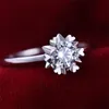 Lusso 100 anelli in argento massiccio 925 set 6mm 1 ct SONA CZ diamante anelli di nozze in argento puro gioielli regalo intero per le donne XR0216775191