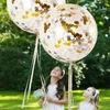 36inch Confetti Sequin Balloons Clear Latex Balloon for Wedding Birthday Halloween Party Decoration Balloons 8 Color HHA943