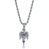 Iced Out CZ Stone Angel Hängsmycke Halsband Hip Hop Men Kvinnor Halsband Guldfärgpläterad som gåvor