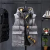 Winterjassen casual heren dikke vesten mannen mouwloze hoodie jassen mannelijk katoen gewatteerd warm slanke grote zak vest