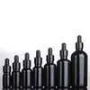 10ml 15ml 20ml 30ml 50ml 100ml flacone contagocce di olio essenziale di vetro nero vuoto Contenitori per imballaggio cosmetico