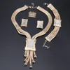 Dubai brud smycken uppsättningar för kvinnor guld halsband örhängen set mode charm afrikansk bröllop nigeria smycken set